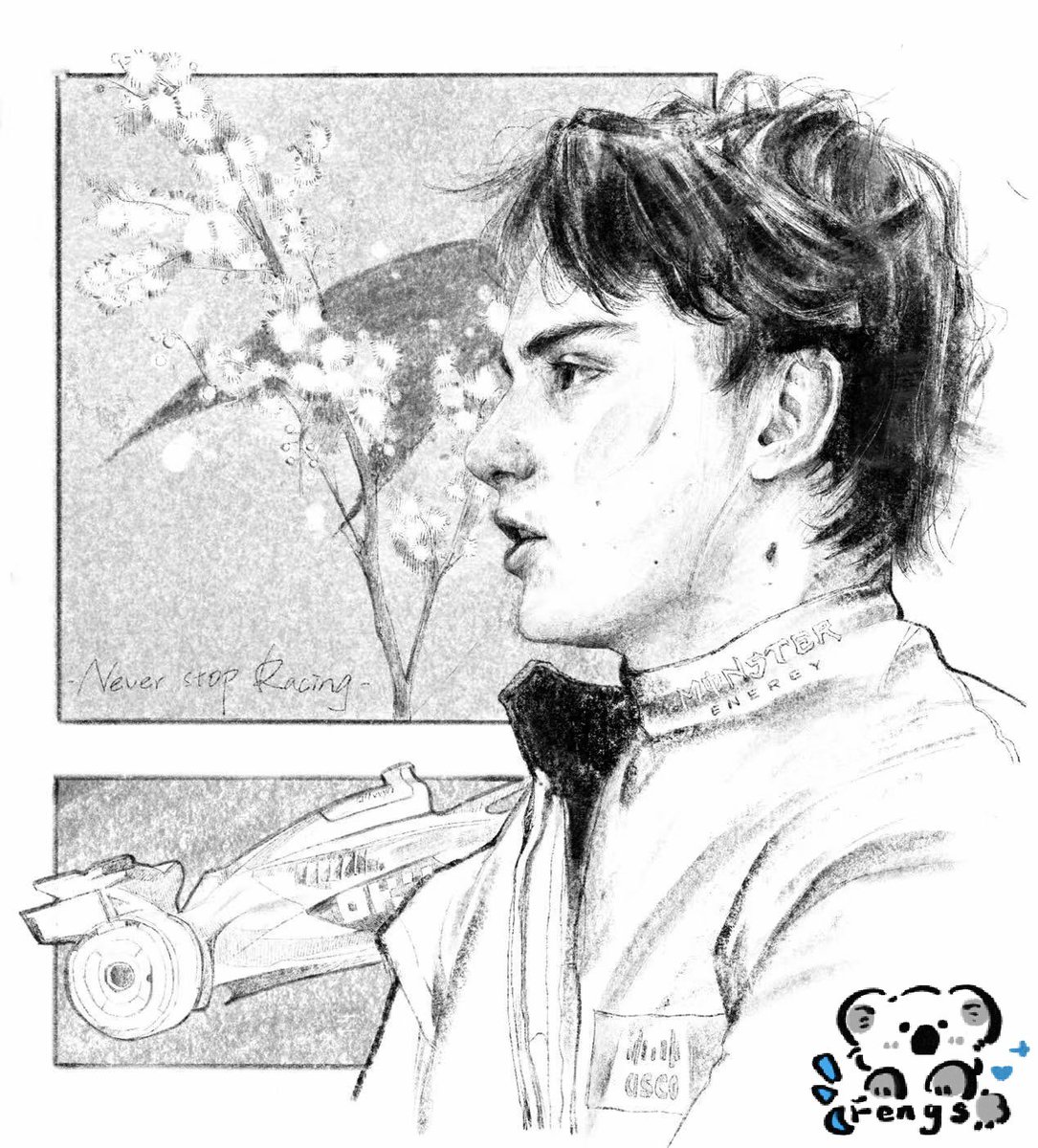 The upper part of the background features the McLaren logo and Australia's national flower... Congratulations on the contract renewal, best wishes for your home race. 
Dear Oscar Piastri, in your third year, please keep racing forward ,and never stop.

#oscarpiastri #f1