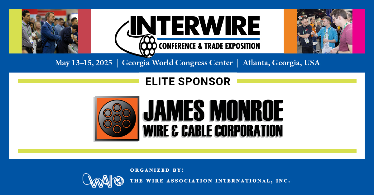 As we count down to Interwire 2025, we’re celebrating the incredible companies that make this event possible! A huge thank you to our Elite Sponsor: James Monroe Wire &amp; Cable Corporation
Learn more and register: interwire25.com