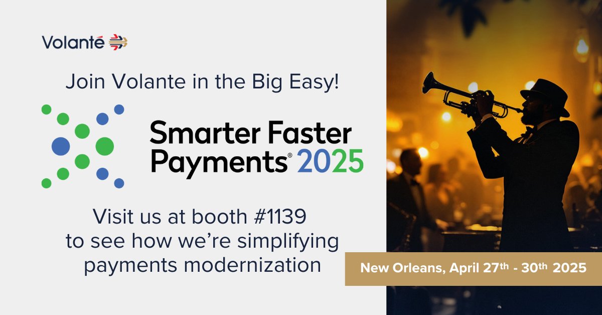 Big moves in the Big Easy! We’re bringing the future of payments to New Orleans! 🚀
As a Gold Sponsor of <a href="/NachaOnline/">Nacha</a>'s Smarter #Payments2025, Volante is ready to help your bank move faster, smarter, and smoother into the next wave of payments innovation.
eu1.hubs.ly/H0htpmz0