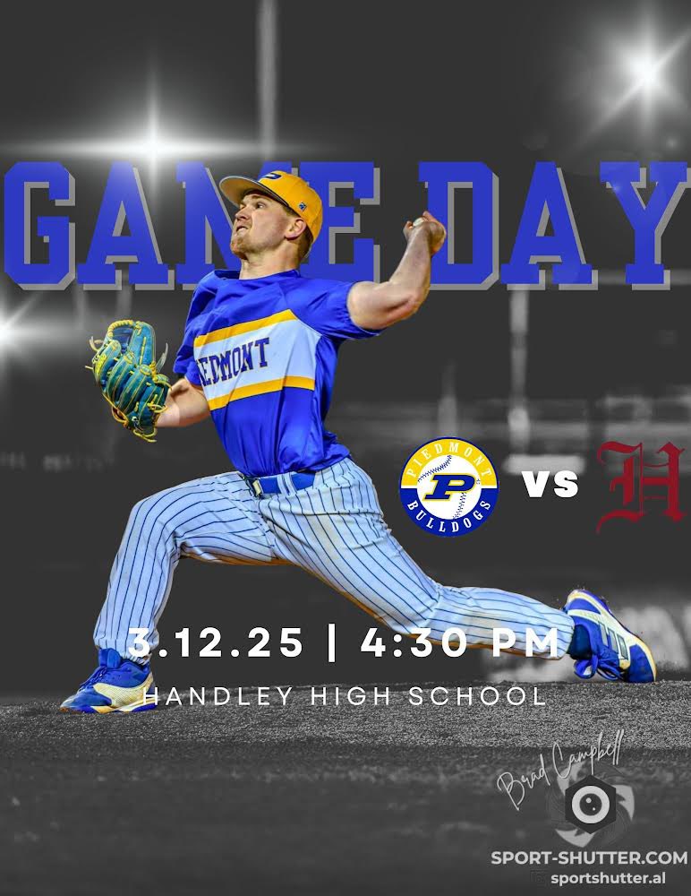 🚨Game Day!🚨

Your <a href="/PiedmontHS/">Piedmont High School 🎓</a> Bulldogs ⚾️ team travels to Roanoke today!

📆Wednesday 
⏰4:30 pm
🆚 Handley (V)
📍Away
🎟️ $7

#GoDogs