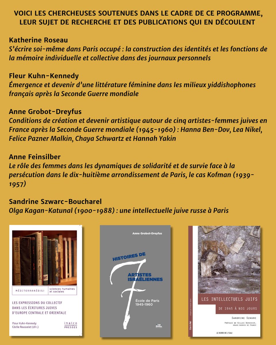 La FMS, avec l’Institut du Genre, propose une bourse doctorale et une bourse post-doctorale pour des recherches portant sur l’histoire des femmes juives en France pendant la Seconde Guerre mondiale et dans le long après-guerre (1939 - fin des années 1950).
fondationshoah.org/recherche/prop…
