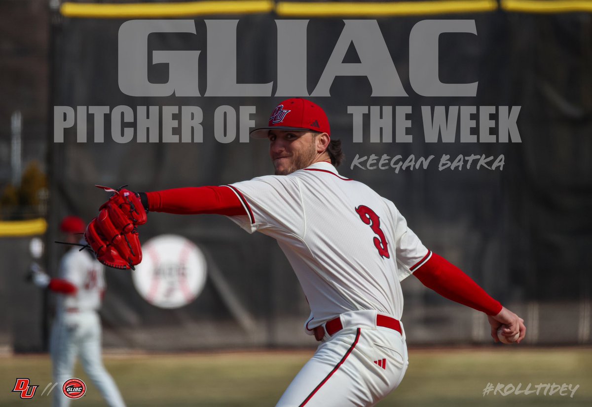 ⭐️GLIAC PITCHER OF THE WEEK⭐️

Congrats to pitcher, Keegan Batka on being named GLIAC Pitcher of the Week on back-to-back weeks‼️

#RollTidey #RoadtoCary