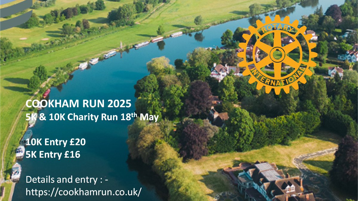 RotaryCookhamBr's tweet photo. COOKHAM RUN 2025
5K &amp; 10K Charity Run Sunday 18th May https://t.co/HQaJUk0QKl