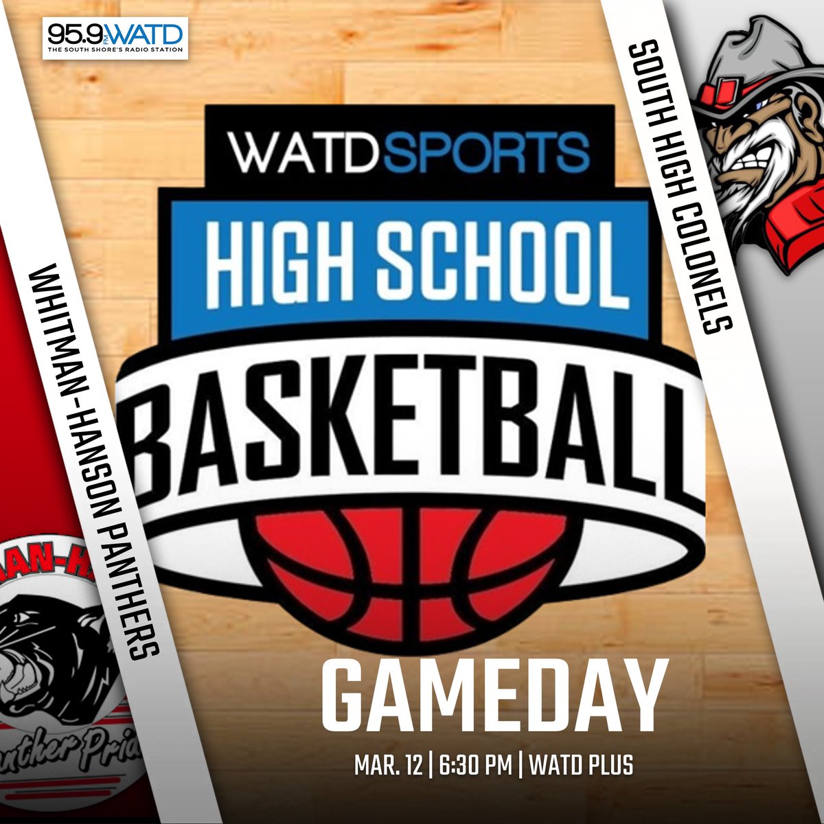 WATD Sports (@seonwatd) on Twitter photo GAMEDAY!
Tonight, <a href="/WHathletics/">Bob Rodgers</a> faces <a href="/South_HighGBB/">South High Girls Basketball</a> for a spot in the D2 girls title game!
Catch every moment of the action live from Emmanuel College tonight on the WATD Sports Network!
🕖 6:30 PM
💻 959watd.com/watdplus GAMEDAY!
Tonight, <a href="/WHathletics/">Bob Rodgers</a> faces <a href="/South_HighGBB/">South High Girls Basketball</a> for a spot in the D2 girls title game!
Catch every moment of the action live from Emmanuel College tonight on the WATD Sports Network!
🕖 6:30 PM
💻 959watd.com/watdplus