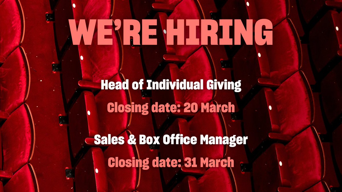 Could you be our next Head of Individual Giving or Sales &amp; Box Office Manager? Head to our website to read the job packs for these exciting roles.

Read more here: lyric.co.uk/our-home/about…