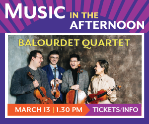 WMCT120's tweet image. ANNOUNCEMENT! The Balourdet Quartet will replace the Marmen Quartet at this Thursday's concert. We are delighted to bring the dynamic Balourdet Quartet to our audiences in their Toronto debut. Get tickets here: wmct.on.ca