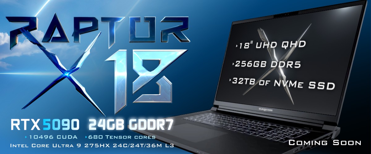 EurocomTech's tweet image. Eurocom is launching new mobile supercomputer class customized laptop powered by NVIDIA RTX 5090 GPU and loaded with 256GB of RAM, 32TB of NVMe SSDs in RAID 0/1/5, dual LAN ports, dual Thunderbolt 5.0 and more
eurocom.com/ec/configure(2…