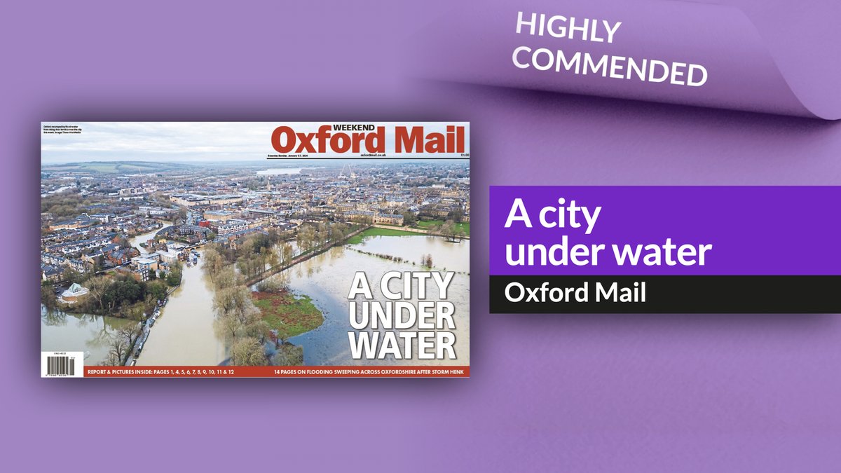 RegionalPressAwards (@regpressawards) on Twitter photo Congratulations to <a href="/OxfordMail/">Tim Hobden</a> for being awarded highly commended in Front Page of the Year for ‘A City Under Water’ at the #RegionalPressAwards2025 Congratulations to <a href="/OxfordMail/">Tim Hobden</a> for being awarded highly commended in Front Page of the Year for ‘A City Under Water’ at the #RegionalPressAwards2025