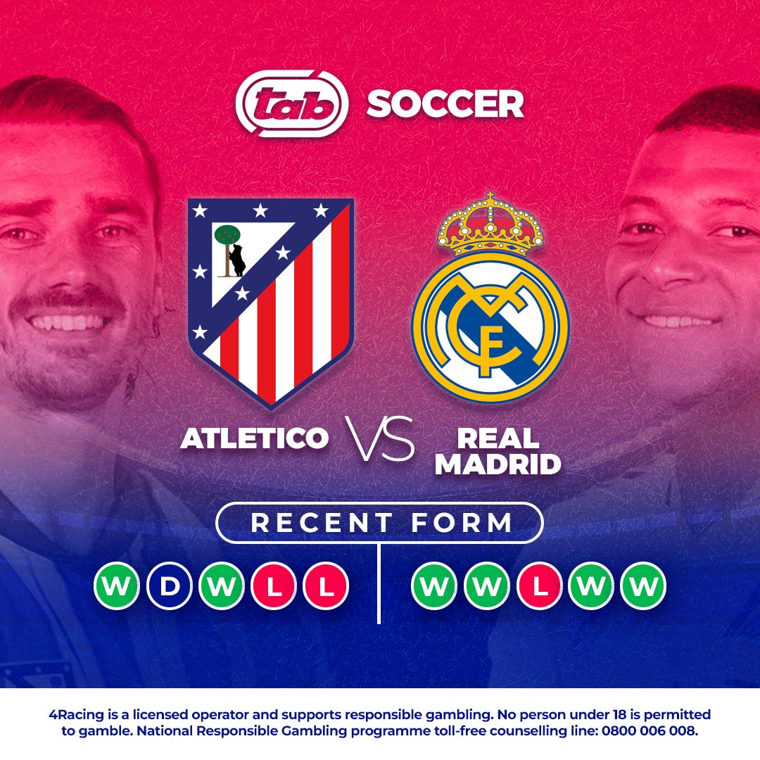 soccer6za's tweet image. It's Atletico Madrid vs. Real Madrid – a clash of giants! 🏆⚽

📊 Recent Form:
🔴 Atletico: W D W L L
⚪ Real: W W L W W

Who will dominate Madrid this time? 💥 Predict the final score in the comments! ⬇️

#MadridDerby #AtleticoVsReal #TABSoccer #FootballRivalry