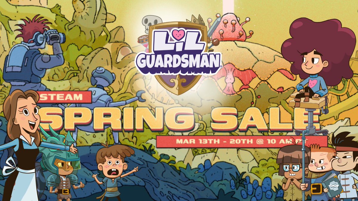 To celebrate the #SteamSpringSale, we're giving away 3x Steam keys for #LilGuardsman!

To enter: 
❤️ follow us
🔁 like &amp; RT
🏰 tell us which fantasy character you'd like to see Lil interrogate at the castle gates (use a pic for bonus points! 😉)

Winner drawn this friday!