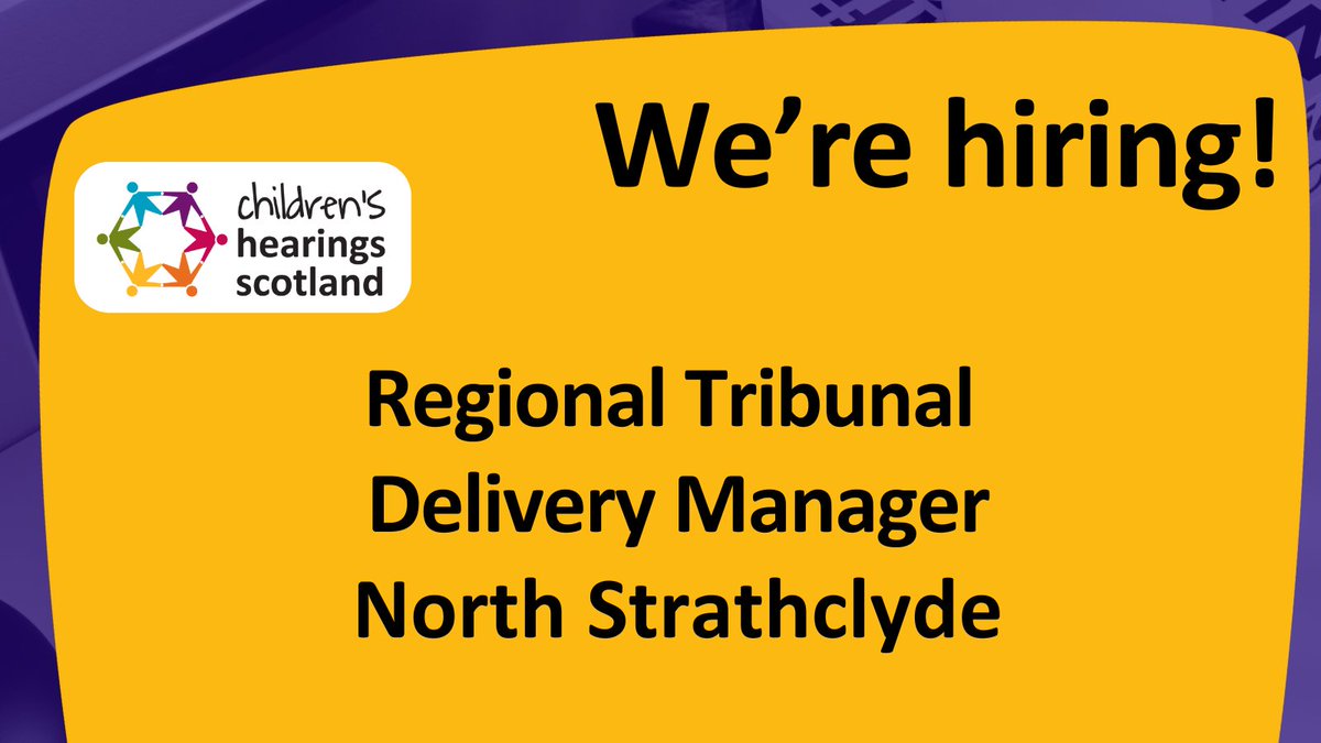 Become our Tribunal Delivery Manager for North Strathclyde. Apply or learn more at chscotland.gov.uk/what-we-do/wor…. 🗺️