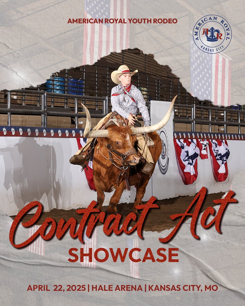 Don’t miss your chance to shine in the American Royal Youth Contract Act Showcase! 🤠 Showcase your talent on April 22 in one of these exciting categories:
🎙️ Announcer
😂 Comedy Act
🐎 Specialty Act

Entries are due by April 11, 2025 👉🏻  bit.ly/ARYouthRodeo