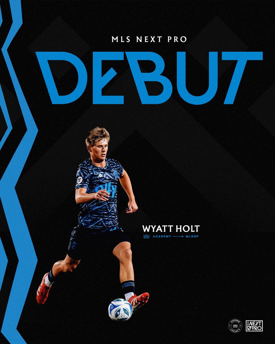 Crown Legacy FC (@crownlegacyfc) on Twitter photo Making his way through the ranks: <a href="/academy_cltfc/">Charlotte FC Academy</a> โก๏ธ Crown Legacy
Congratulations to Wyatt Holt on making his @mlsnextpro debut! Making his way through the ranks: <a href="/academy_cltfc/">Charlotte FC Academy</a> โก๏ธ Crown Legacy
Congratulations to Wyatt Holt on making his @mlsnextpro debut!