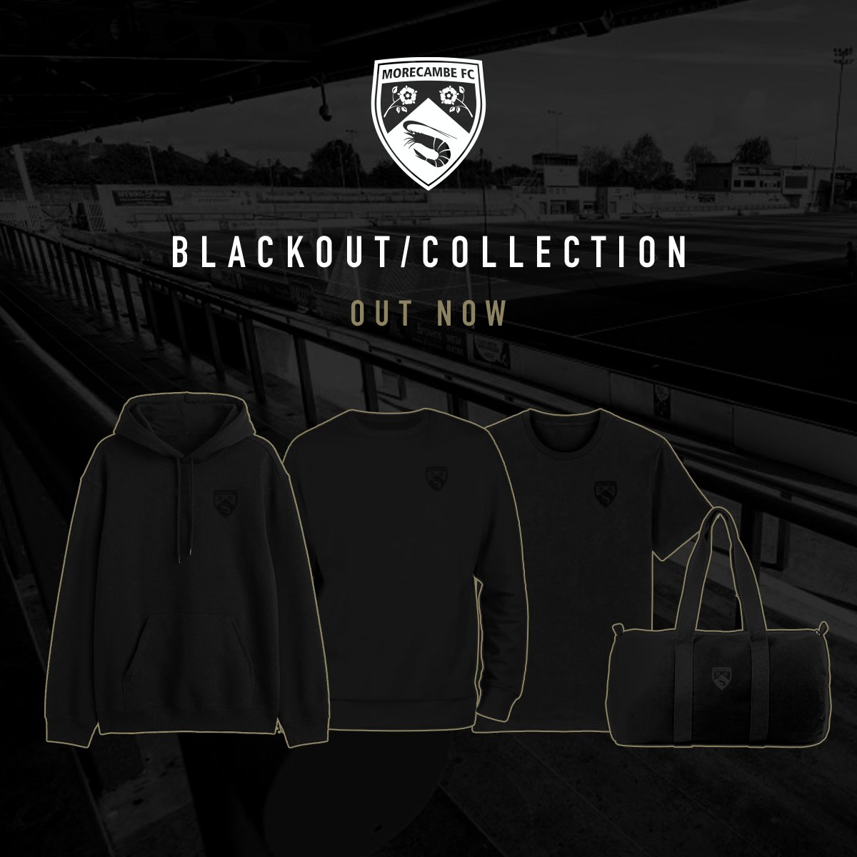 Morecambe x Blackout Collection - Out Now | shopmorecambefc.com/collections/bl…

Online Terrace exclusive - strictly while stocks last #UTS