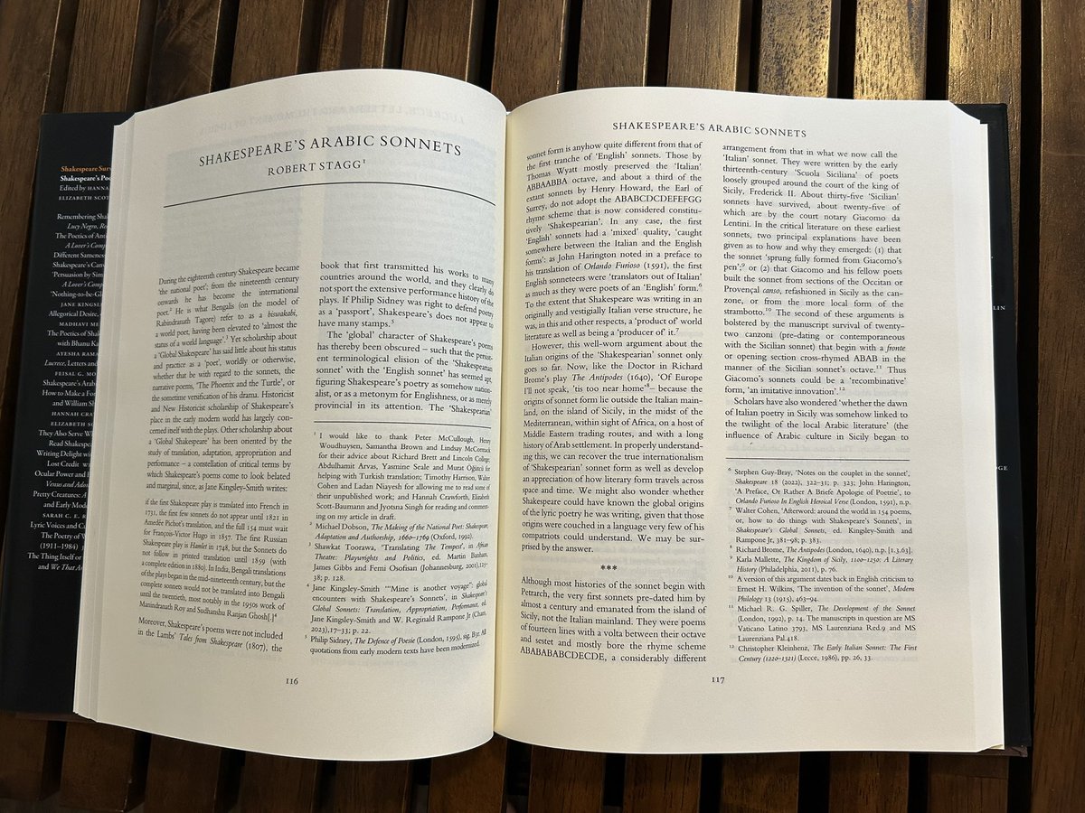 A final plug for my latest article ‘Shakespeare’s Arabic Sonnets’, which has just been published in ‘Shakespeare Survey’:

The article discusses the Arabic pre-history of sonnet form and wonders how much Shakespeare could have known of Middle Eastern poetry.