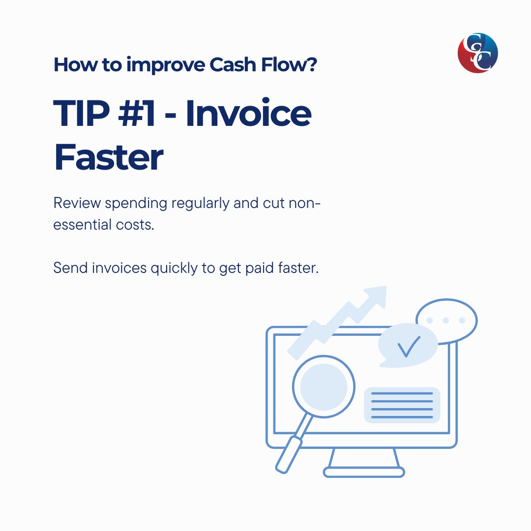 clearskiescap's tweet image. Boost your cash flow with these simple tips:
Maintain great vendor relationships 🤝
Increase revenue streams 💡
Invoice faster for quicker payments ⏱️
Secure a line of credit 🌊
Small steps lead to stronger cash flow! For more tips, follow us! #CashFlowTips #BusinessSuccess