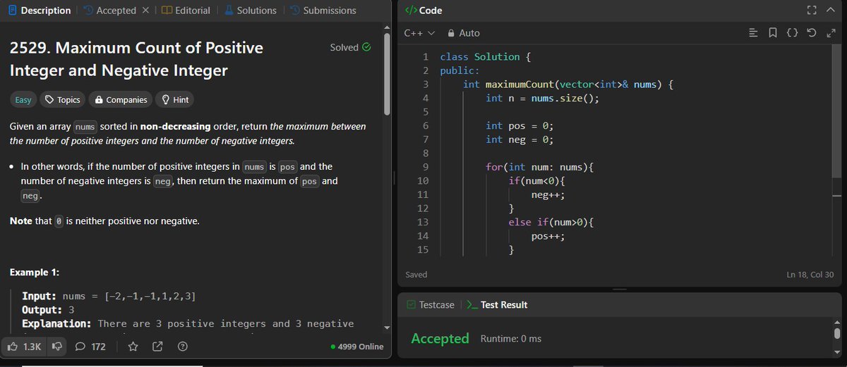 MDSAHIDREJA6's tweet photo. Solved today's @LeetCode #potd
Easy peasy. 
#Day67ofCoding
#100DaysOfCode
#consistency
#LearnInPublic https://t.co/VOeejhHWgM