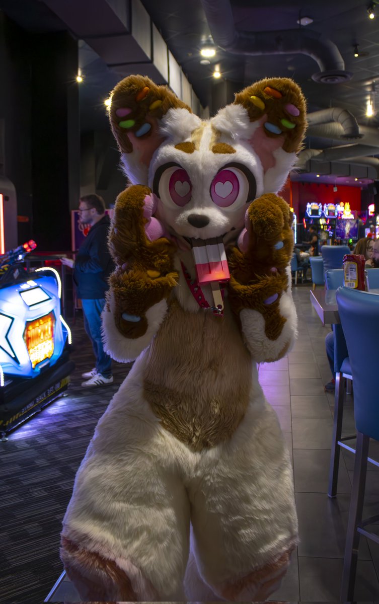 foxopfurs's tweet image. Dave & Busters meetup ๐น
๐ธ - KermaTheFolf
#furry #fursuit
