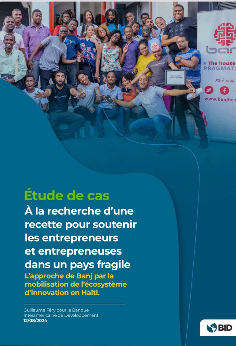 johnsterlind's tweet photo. .@banjHT n’est pas juste un espace, c’est une vision, une mission, un mouvement. Aujourd’hui, nous lançons un cas d’étude qui met en lumière notre parcours, nos défis et notre impact dans l’écosystème entrepreneurial haïtien. https://t.co/x5uNsoM5SL