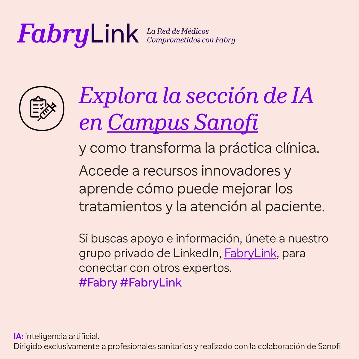 🚨 Importante si quieres saber más y mejor sobre la atención a la enfermedad de #Fabry!!!!!!
👉 pro.campus.sanofi/es
👉 linkedin.com/groups/1312798…