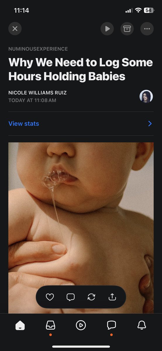 nwilliams030's tweet image. I’ve been stewing on this piece for the last two years:
Why we need to Log Some Hours Holding Babies
🔗 in bio