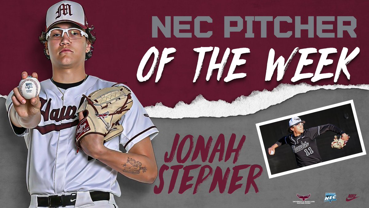 Putting the League on Notice!👀

Jonah Stepner became the first UMES Hawk to be named <a href="/necbaseball/">NEC Baseball</a> Pitcher of the Week in the 2025 campaign!

Read more about his accomplishment:

UMES Website (UMEShawksports.com): umeshawksports.com/news/2025/3/12…

NEC Website: northeastconference.org/news/2025/3/4/…