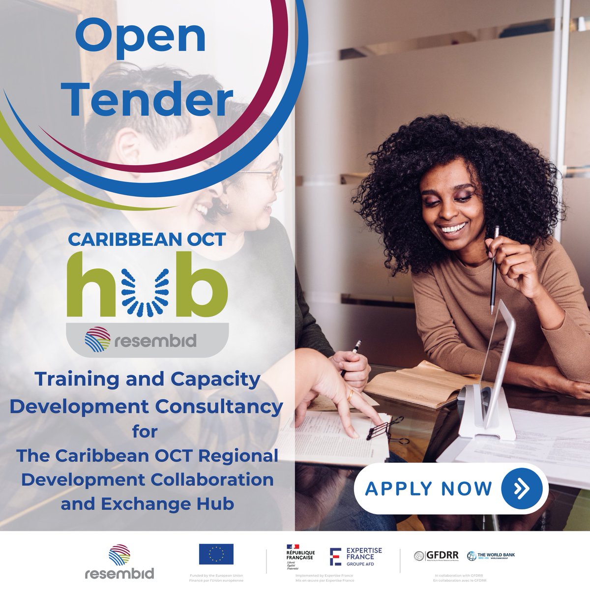 RESEMBID2023's tweet image. #OpportunityAlert 💡

Qualified candidates are invited to submit bids for a Training and Capacity Development Consultancy for the Caribbean OCT Regional Development Collaboration and Exchange Hub.

Apply Here: bit.ly/3Dk1Us9
#Hiring #OpenTender #OCTHub