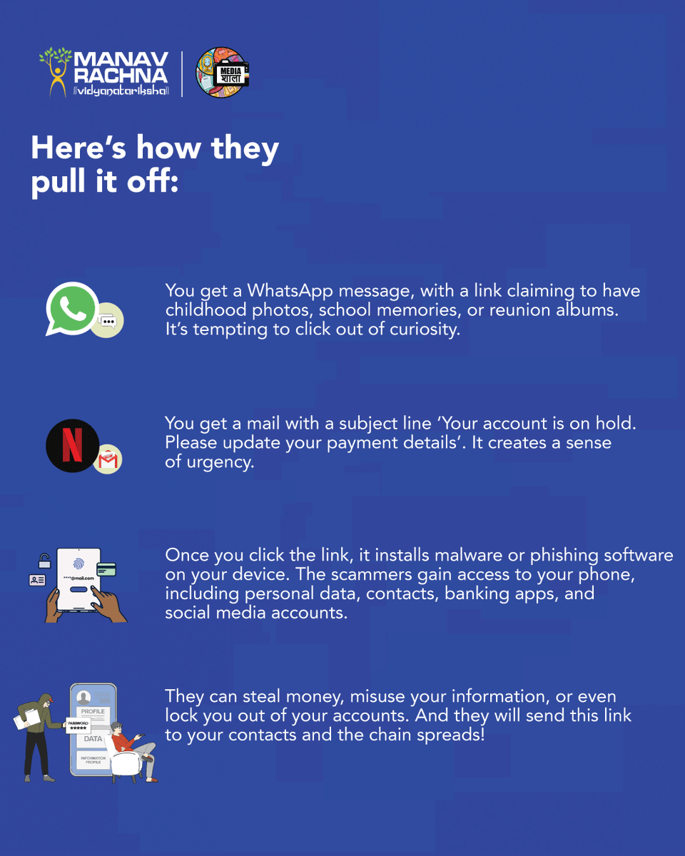 MediaShala_'s tweet photo. New scams, new strategies. We're diving deep into the latest digital deceptions and giving you the tips to stay aware and spot them.
In the ever evolving Digital and AI world, Let's stay one step ahead. https://t.co/xKo7kuKhY2