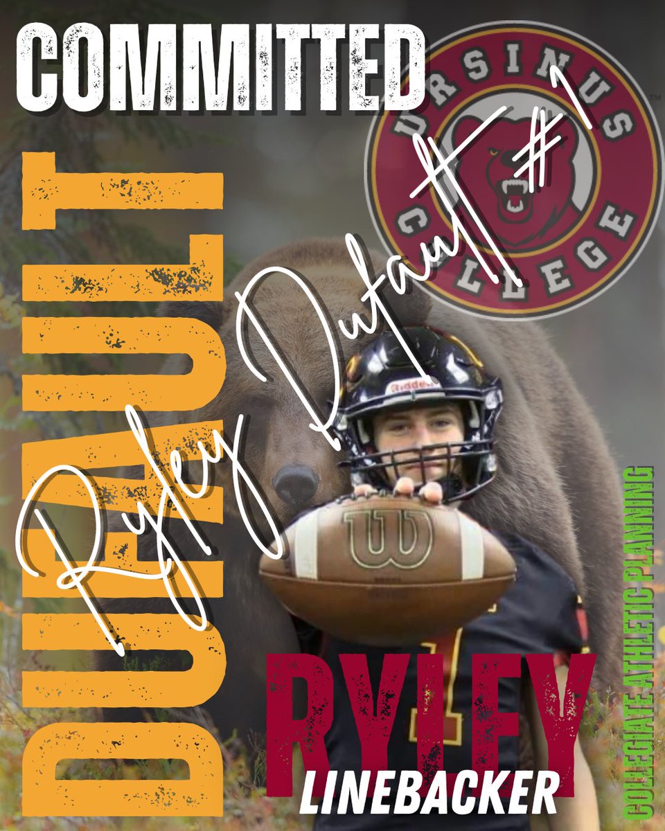 🚨 Commitment Alert 🚨 

Congrats to another one of our Collegiate Athletic Planning athletes <a href="/ryleydufault5/">Ryley Dufault</a> on his commitment to <a href="/UrsinusFootball/">Ursinus Football</a>  #OneGoal 

<a href="/AFL_YorkPA/">AFL York PA</a> 
<a href="/RussellStoner24/">Russell Stoner</a> 
<a href="/coachCPowell2/">Chaz Miller-Powell</a> 
<a href="/CoachMattGrz/">Matthew Grzechowiak</a>