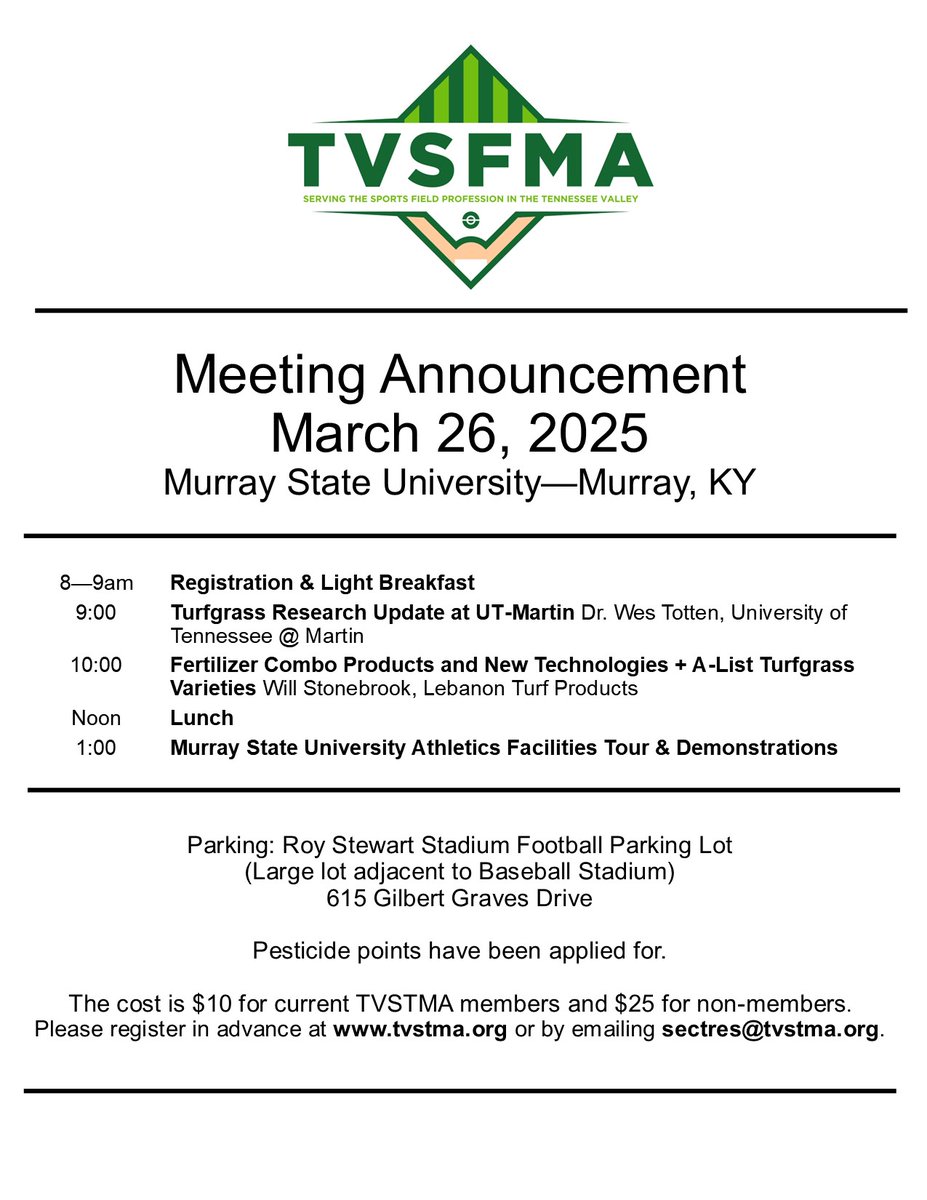 Join us March 26 in Western KY!

Tennessee Valley STMA Chapter - Meeting/Event Information tvstma.org/meetinginfo.ph…