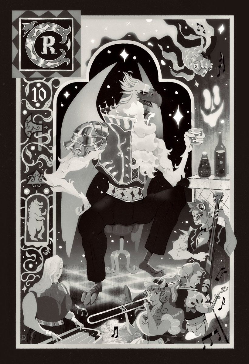 Of all the gin joints in all the towns in all the world, they had to walk into mine.

Cerrit welcomes you to the party, pal! Celebrating 10 years of critical role!

<a href="/ExandriaArtists/">Artists' Guild of Exandria</a> #CR10Party #CriticalRoleFanart