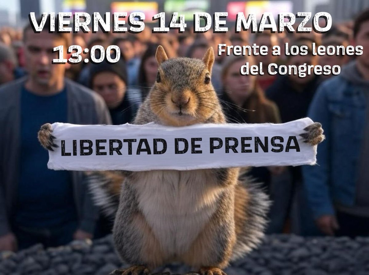 🔴 ÚLTIMA HORA | Convocada una manifestación en defensa de la libertad de prensa frente al Congreso de los Diputados.

Este viernes, a las 13:00. MÁXIMA DIFUSIÓN.