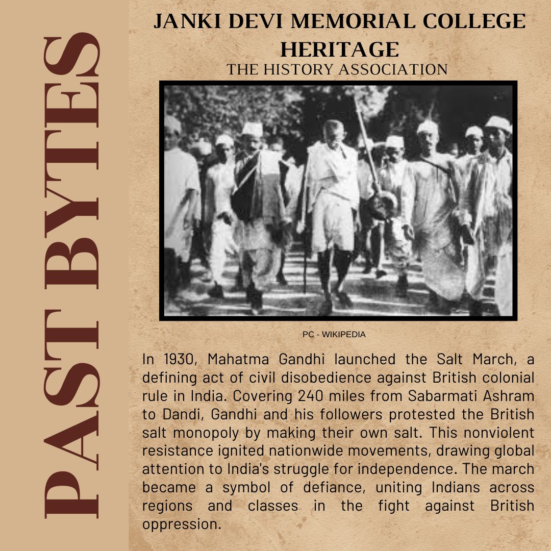 History_JDMC's tweet photo. #MahatmaGandhi #SaltMarch #DandiMarch #DandiYatra #DandiMarchRemembranceDay #snippetsfromthepast #OnThisDay @CollegeJanki https://t.co/CFidiQDxO4