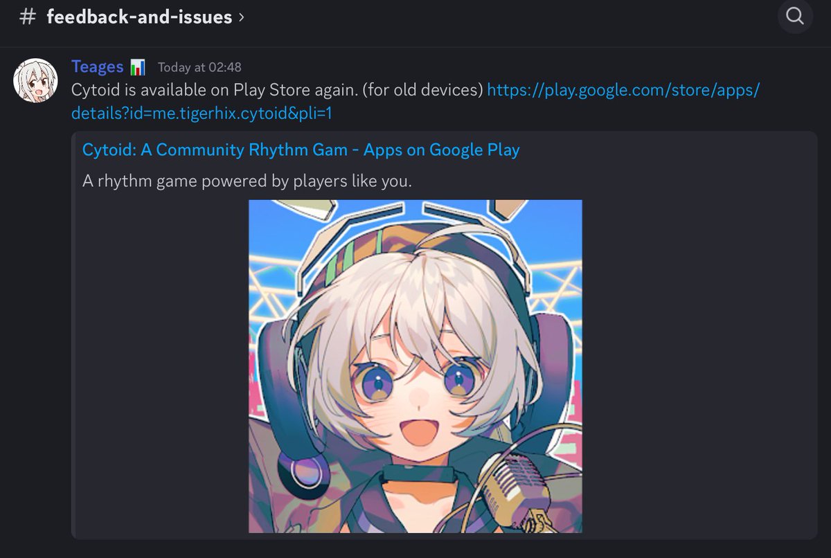 We have good news!

#cytoid is now available on Play Store again. (for old devices) 

play.google.com/store/apps/det…