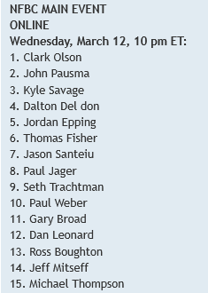 My first <a href="/TheReal_NFC/">The NFC</a> main event of the year. Should be a good one!