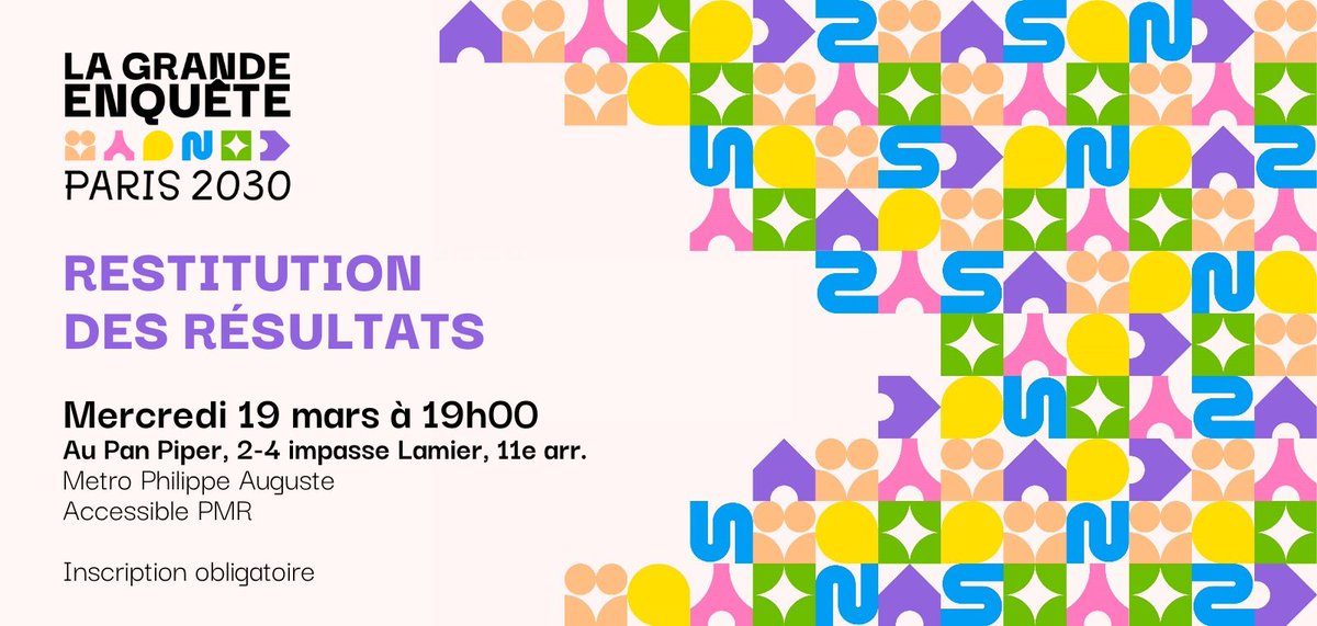 Paris en Commun (@parisencommun) on Twitter photo Paris en Commun et <a href="/PS_Paris/">Fédération de Paris du PS 🌹</a> vous invitent à la soirée de restitution des résultats de la Grande Enquête :
đź“… Mercredi 19 mars 2025 Ă 19h
📍 Pan Piper, 2-4 impasse Lamier, Paris 11e
🚇 Métro Philippe Auguste
Inscrivez-vous en cliquant ci-dessous : bit.ly/GrandeEnqueteP… Paris en Commun et <a href="/PS_Paris/">Fédération de Paris du PS 🌹</a> vous invitent à la soirée de restitution des résultats de la Grande Enquête :
đź“… Mercredi 19 mars 2025 Ă 19h
📍 Pan Piper, 2-4 impasse Lamier, Paris 11e
🚇 Métro Philippe Auguste
Inscrivez-vous en cliquant ci-dessous : bit.ly/GrandeEnqueteP…