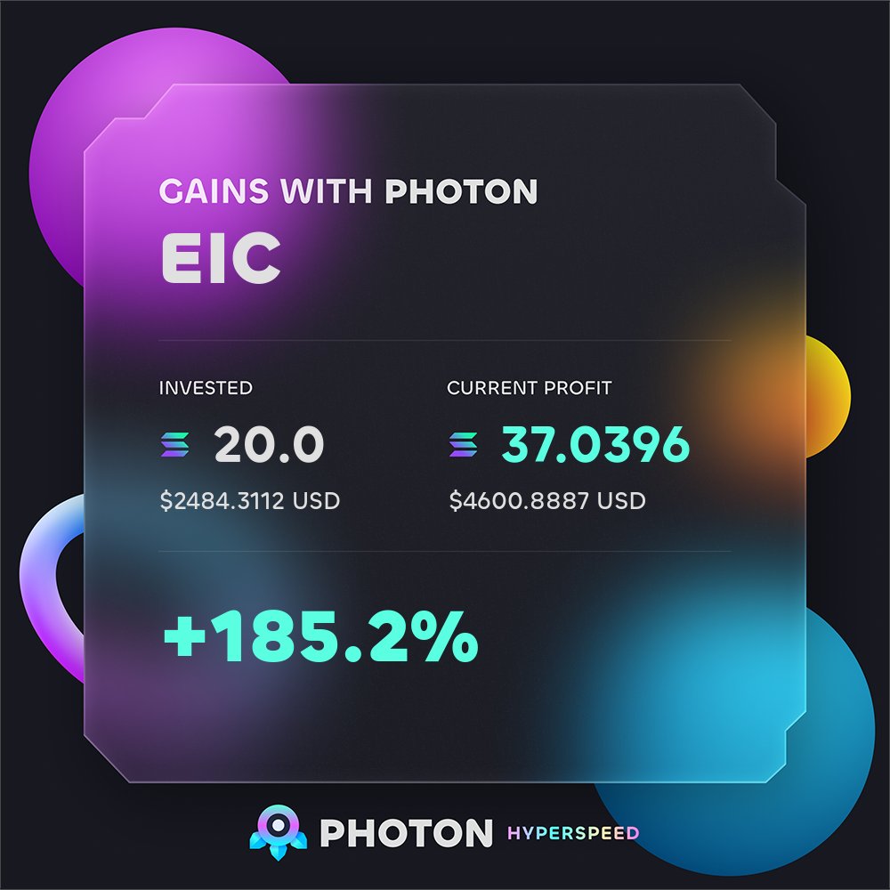 Ok, even if supposedly we get back to a bear market

What do i fucking care?

Also, I've partnered with <a href="/tradewithPhoton/">Photon</a> a few days ago.

Memescope + Photon are my best combo. Money glitch.

Join with this link - He has superpowers.

photon-sol.tinyastro.io/@Latuche

$EIC $PROMETHEUS