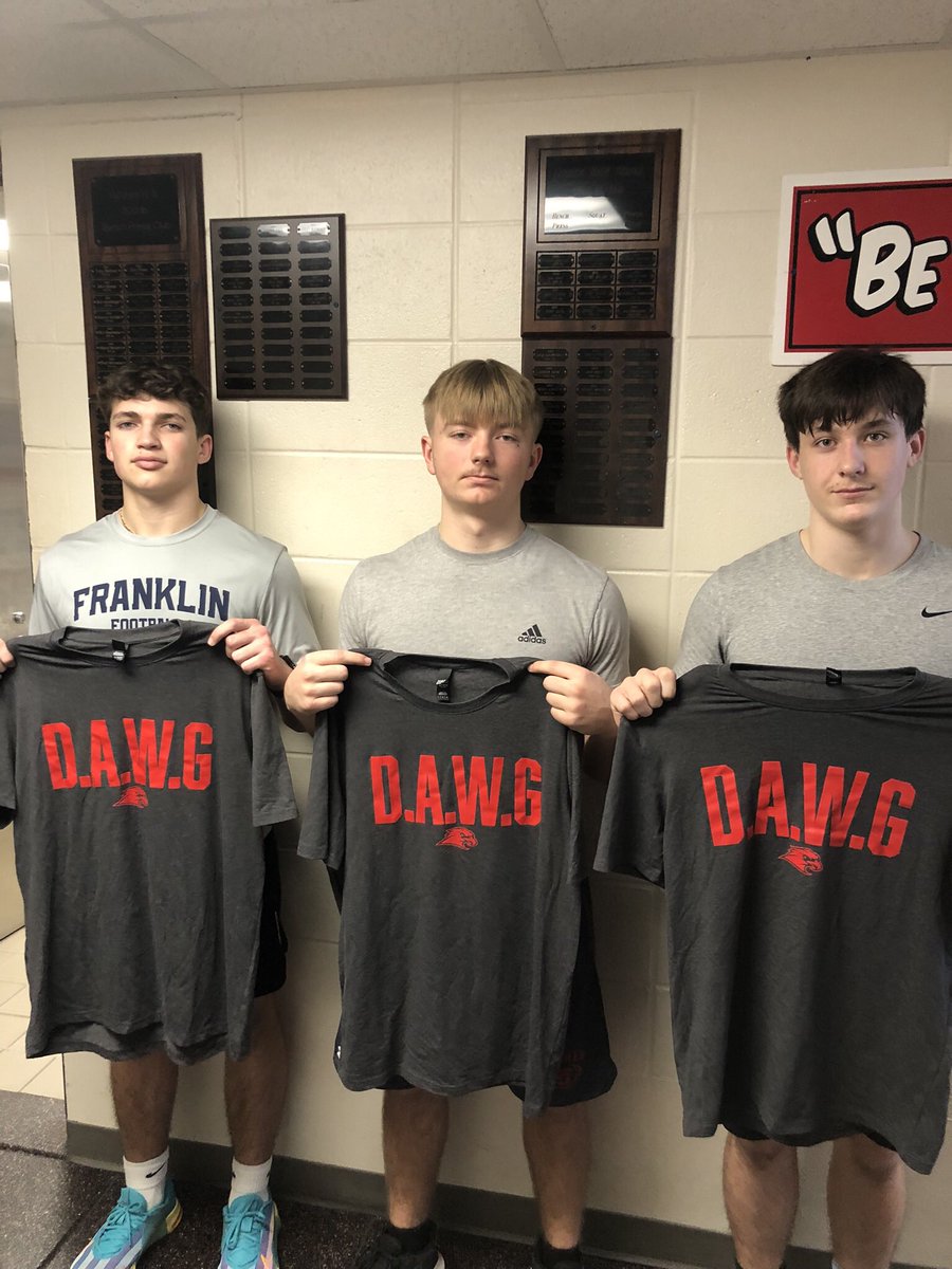 Congrats to our #DAWGS for February

Rising Sr - Logan Mishler

Rising Jr - Jake Warstler

Rising So - Michael Aimone

Hard Work Works!!!!!