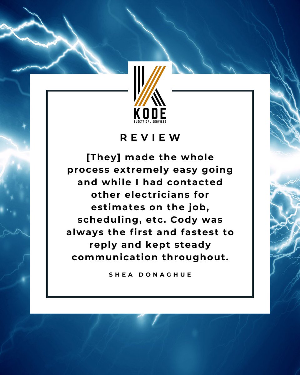KodeElectricYGK's tweet image. Fast, reliable, and hassle-free! ⚡️ We’re all about making the process easy, and it’s great to hear that Cody delivered with top-notch communication and efficiency. 💡 Thank you for trusting us with your #electrical needs! #PoweringYourProjects