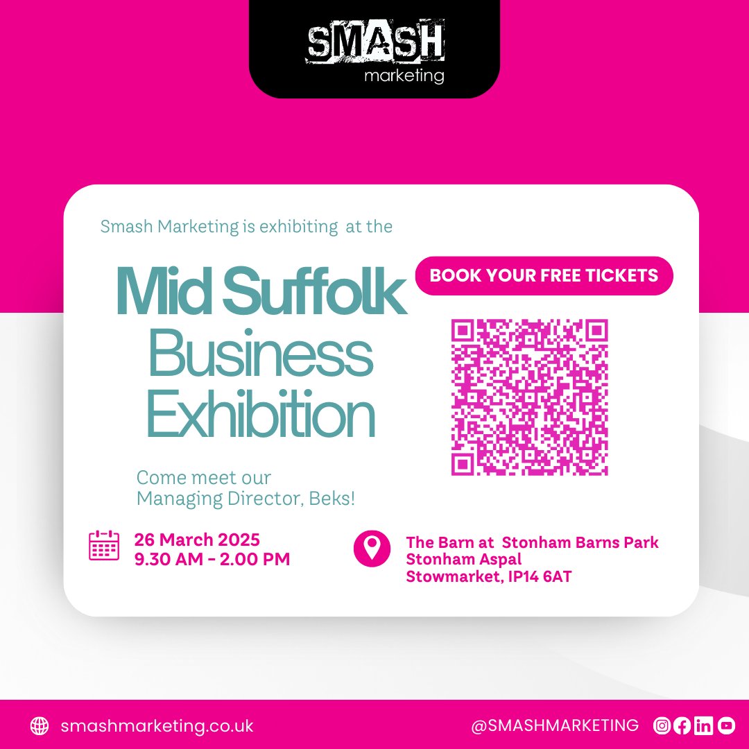 📢 Just TWO WEEKS until the Mid Suffolk Business Exhibition – are you ready? 👀

We’re looking forward to meeting fellow business owners, sharing top marketing tips, and discovering exciting new opportunities. 

Grab your free tickets
loom.ly/DMJqGBs