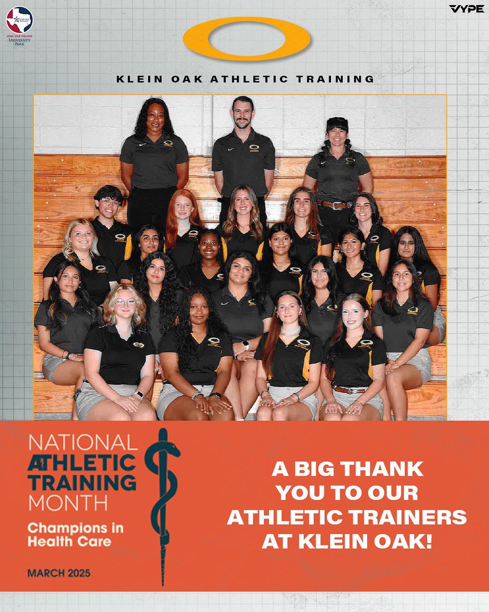 It’s National Athletic Training Month!!! Huge THANK YOU to our Head Athletic Trainers and Student Trainers for keeping our student athletes healthy! 

#OakEm #thecOde