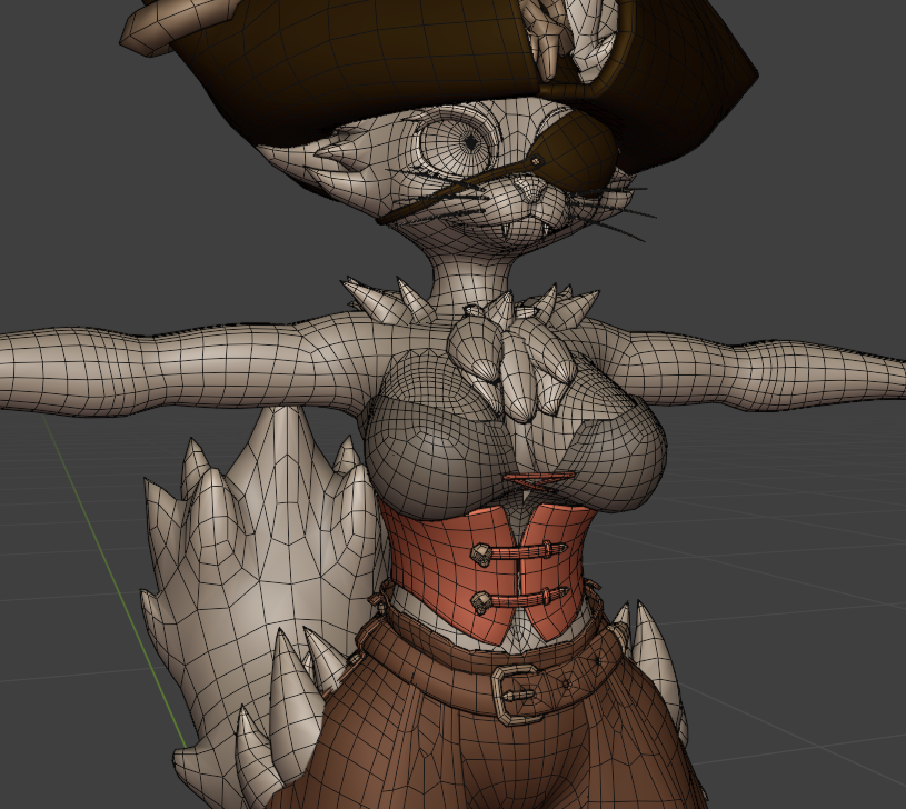 SpottedUlma's tweet photo. Pirate Corset for the Capkin #Capkin #Furry #Blender #Vrchat #Avatar https://t.co/xEp3GzhBEo