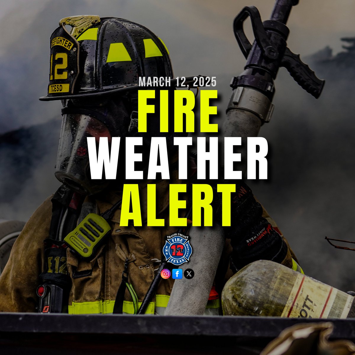 tcesd12's tweet photo. 🔥 HIGH FIRE DANGER ALERT 🔥

🚨 Extreme caution is advised! High winds, low humidity, and dry conditions significantly increase the risk of wildfires today. One small spark can rapidly escalate into a dangerous fire.

(thread) 
 
#TCESD12 https://t.co/00oIGYv2Sc