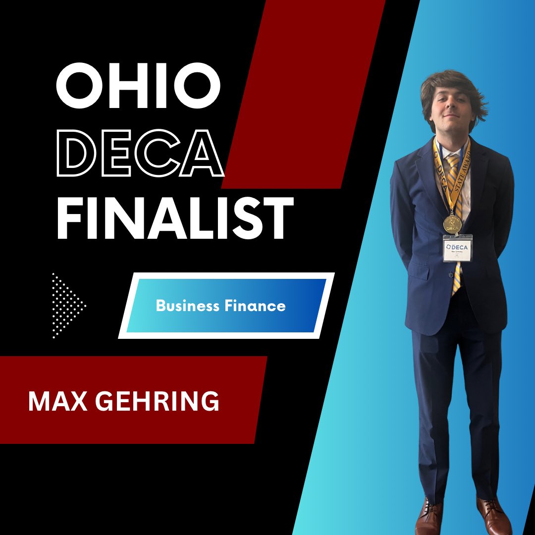 🔷DECA STATE FINALIST🔷
🏅Top 12
👏👏Congrats Max Gehring‼️
Business Finance
#BeTheOne