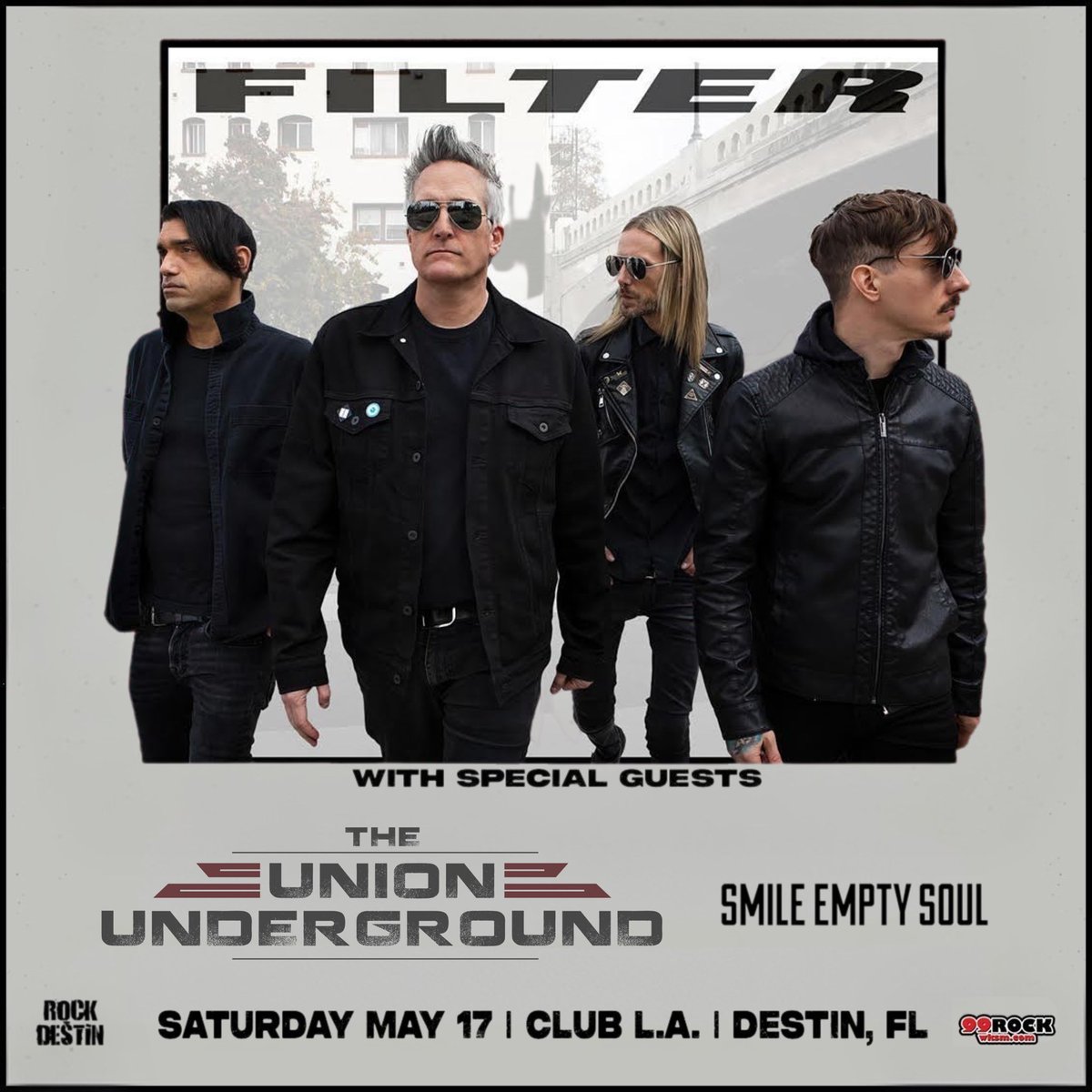 Union Underground (@theuuofficial) on Twitter photo EXCITED ABOUT THIS ONE!
<a href="/OfficialFilter/">Filter</a> ✖️ <a href="/TheUUofficial/">Union Underground</a>
✖️ <a href="/_smileemptysoul/">SMILE EMPTY SOUL</a>
May 17 | <a href="/ClubLADestin/">Club LA</a> | Destin, FL
TICKETS ON SALE NOW
➡️ TheUnionUnderground.com
Also, catch Filter & The Union Underground on the main stage @ Welcome To Rockville May 18, 2025 | Daytona, FL EXCITED ABOUT THIS ONE!
<a href="/OfficialFilter/">Filter</a> ✖️ <a href="/TheUUofficial/">Union Underground</a>
✖️ <a href="/_smileemptysoul/">SMILE EMPTY SOUL</a>
May 17 | <a href="/ClubLADestin/">Club LA</a> | Destin, FL
TICKETS ON SALE NOW
➡️ TheUnionUnderground.com
Also, catch Filter & The Union Underground on the main stage @ Welcome To Rockville May 18, 2025 | Daytona, FL