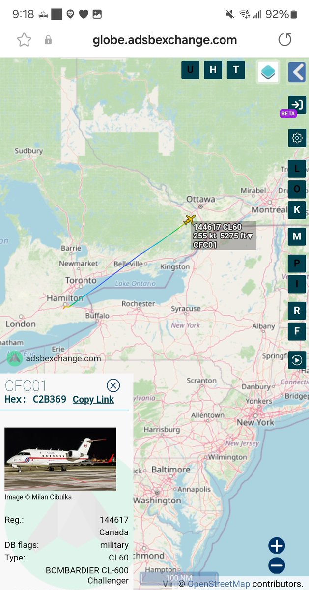 Borrowed7Time's tweet photo. Canada Govt. CC-144C 144617 #C2B369 as CFC01 en route from Hamilton to Ottawa with PM Justin Trudeau on board.
@bigunclepatchy @PeterVogel @steffanwatkins @sipjack1776 https://t.co/PqZbgy7ol7
