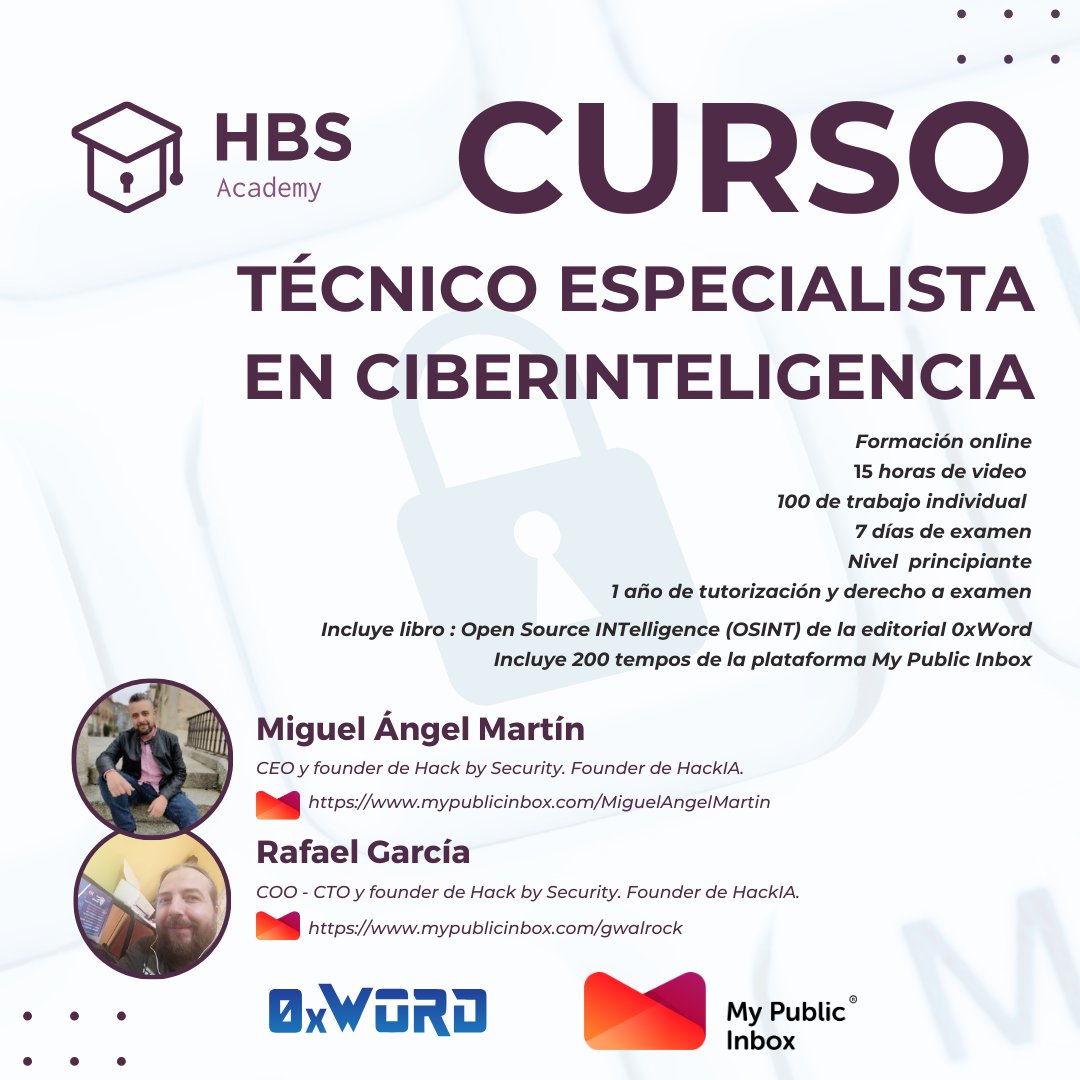 HackbySecurity's tweet image. Aprende a poner a prueba a los trabajadores de tu empresa mediante una campaña de #phishing o recopila información mediante técnicas #OSINT
¿Cómo?

academy.hackbysecurity.com/curso/7/curso-…

¡Te esperamos!

#hackbysecurity #hacking #ciberseguridad #IA #formaciononline