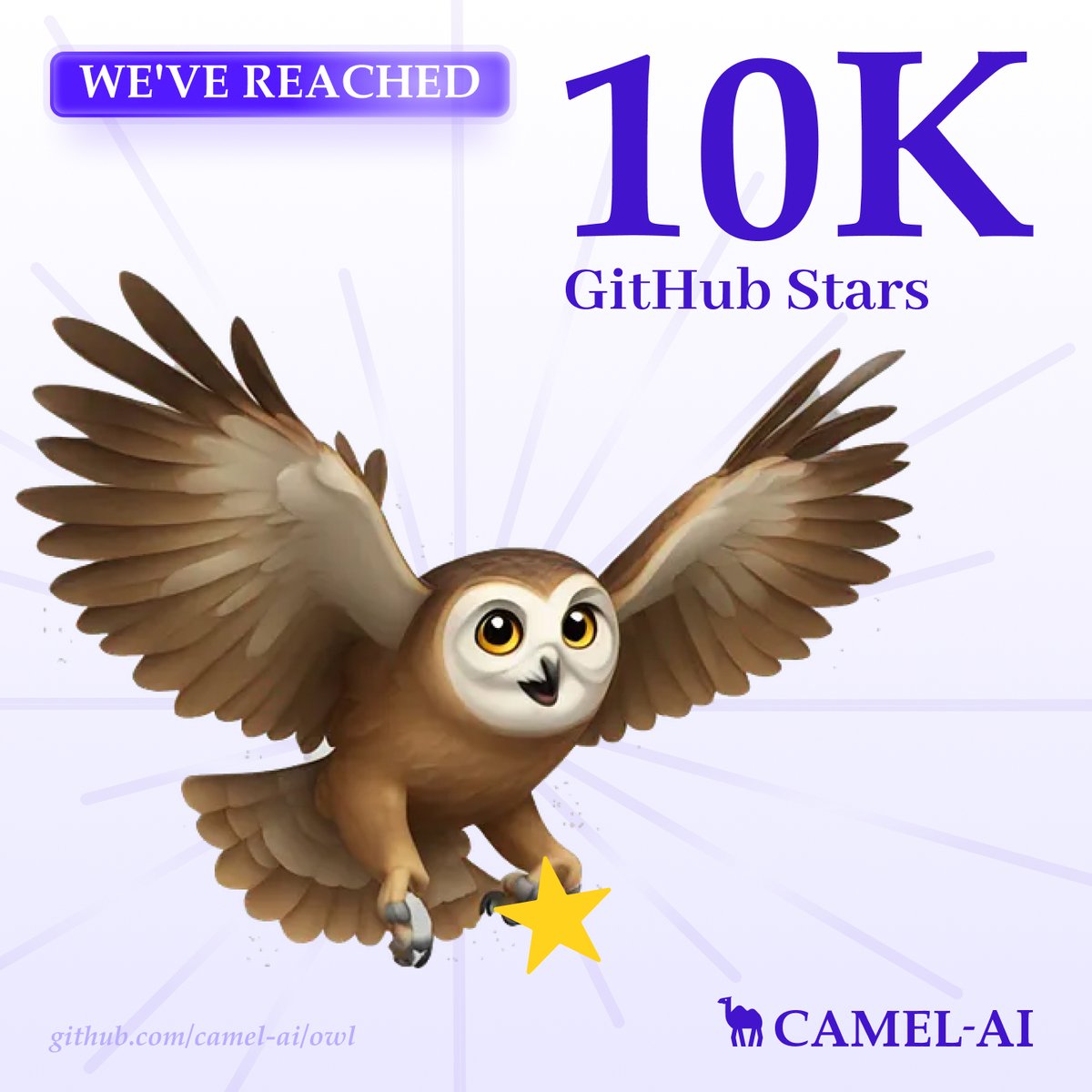 We just hit 10K ⭐️ on GitHub!

🦉github.com/camel-ai/owl