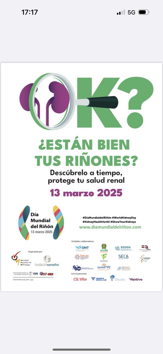 Aunque cada dia es un buen dia para hablar de la #saludrenal siempre esta bien poder celebrarlo y este dia hablaremos y compartiremos experiencias. Desde el #sentra y la #sen os invitamos a compartir este dia!!!