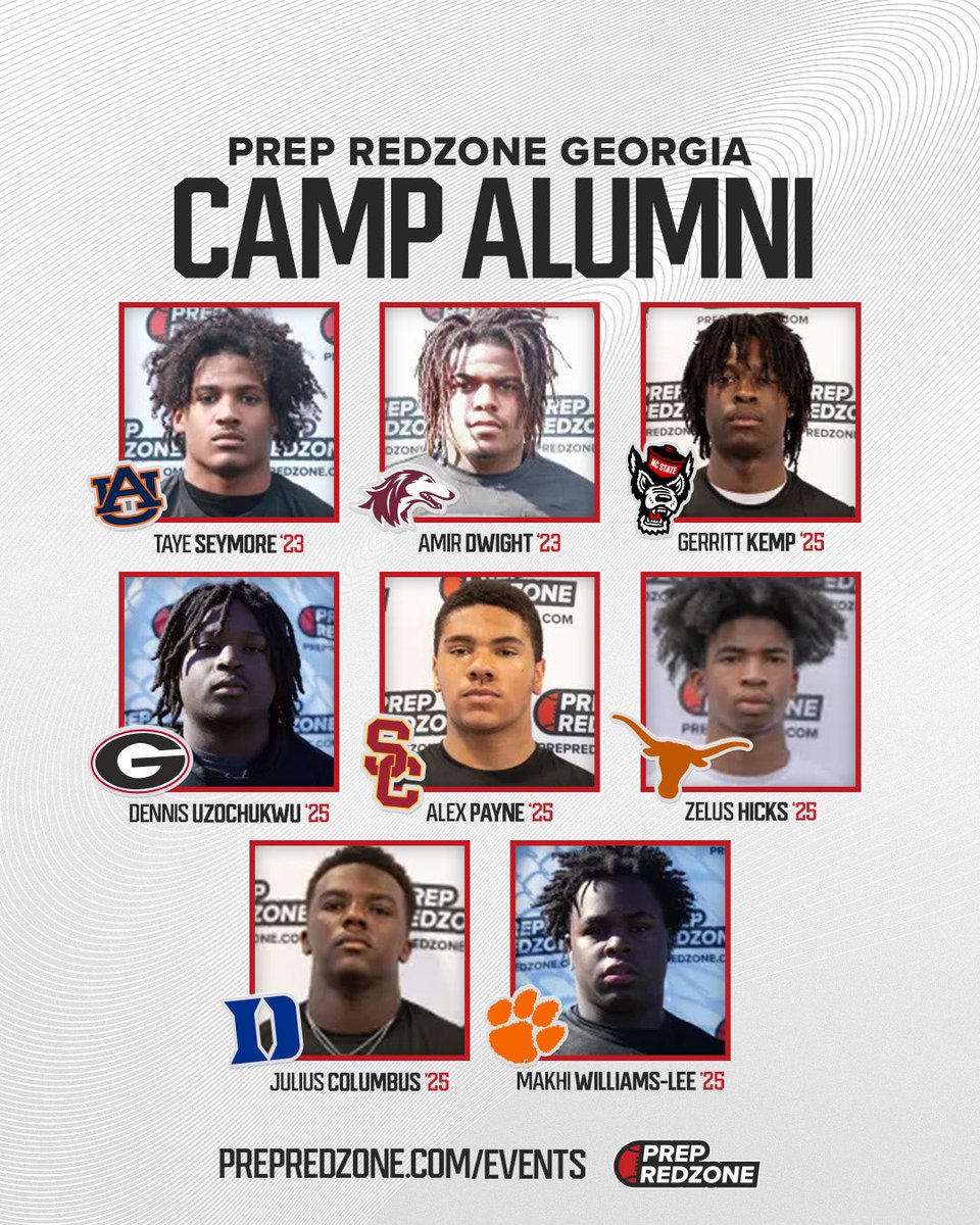 Just a few of several camp alumni in recent years.

Those not pictured include, but not limited to:

Andrew Rosinski - Georgia Tech
Malachi Thomas - Pitt
Kobby Sayki-Prah - South Carolina
Peyton Streko - Clemson
Gavin Hall - Furman
Rodge Waldrop - Georgia State